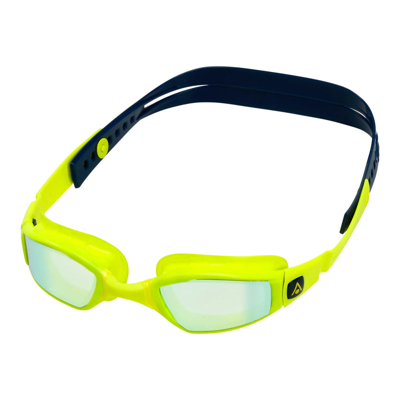 Ninja – Schwimmbrille – Erwachsene – Gelbe verspiegelte Titanlinse – Gelb/Blau
