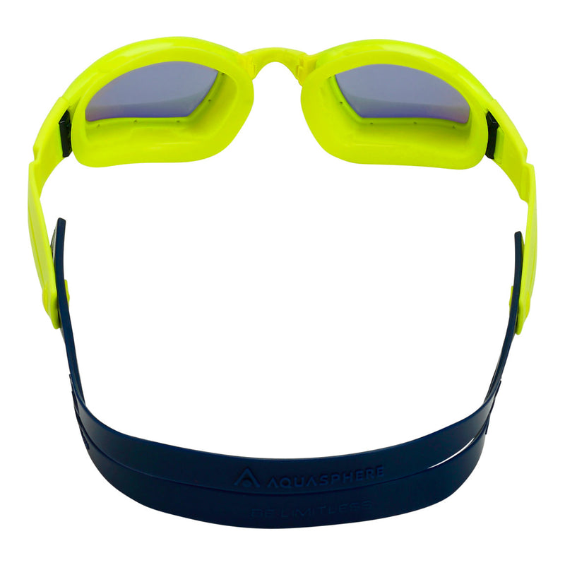 Ninja – Schwimmbrille – Erwachsene – Gelbe verspiegelte Titanlinse – Gelb/Blau