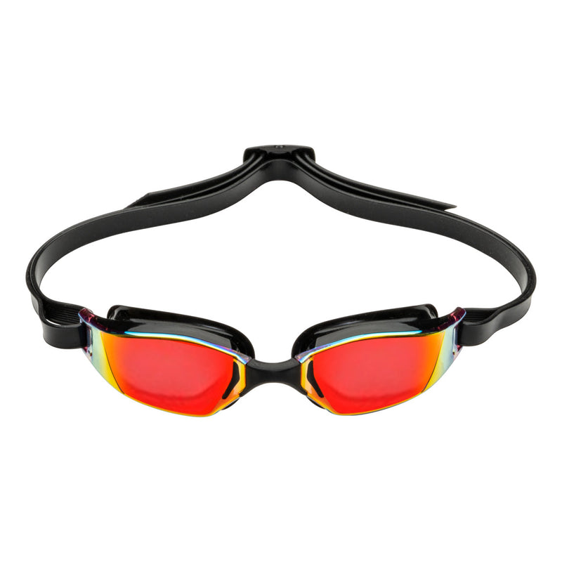 Xceed – Schwimmbrille – Erwachsene – Rote verspiegelte Titanlinse – Schwarz