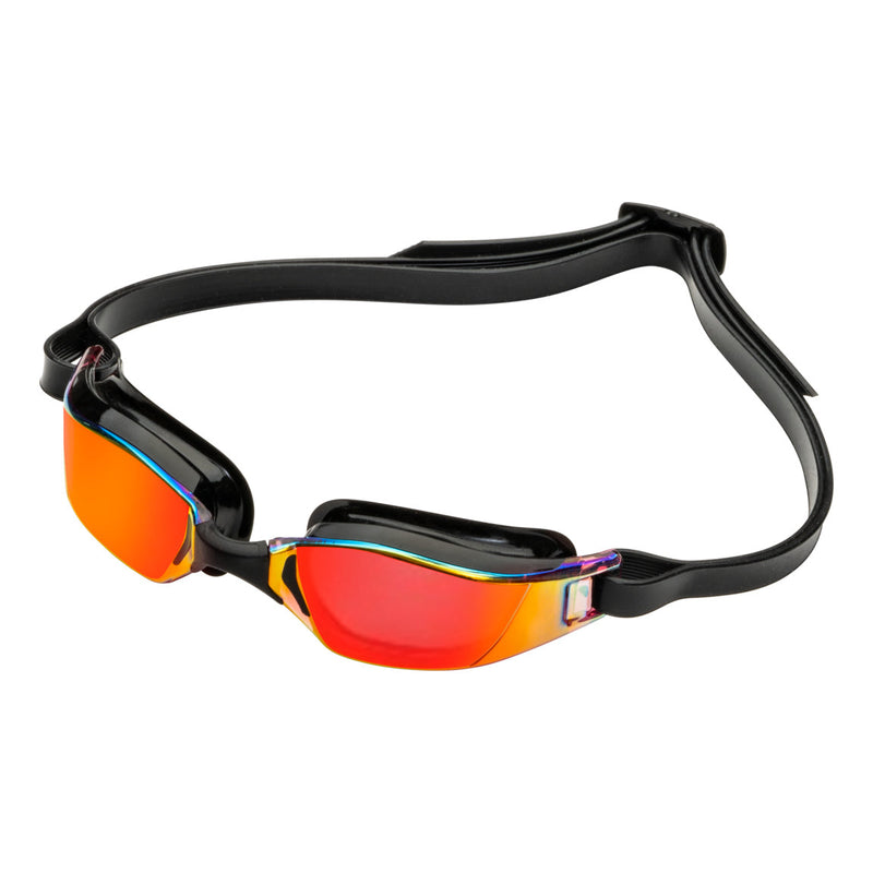 Xceed – Schwimmbrille – Erwachsene – Rote verspiegelte Titanlinse – Schwarz
