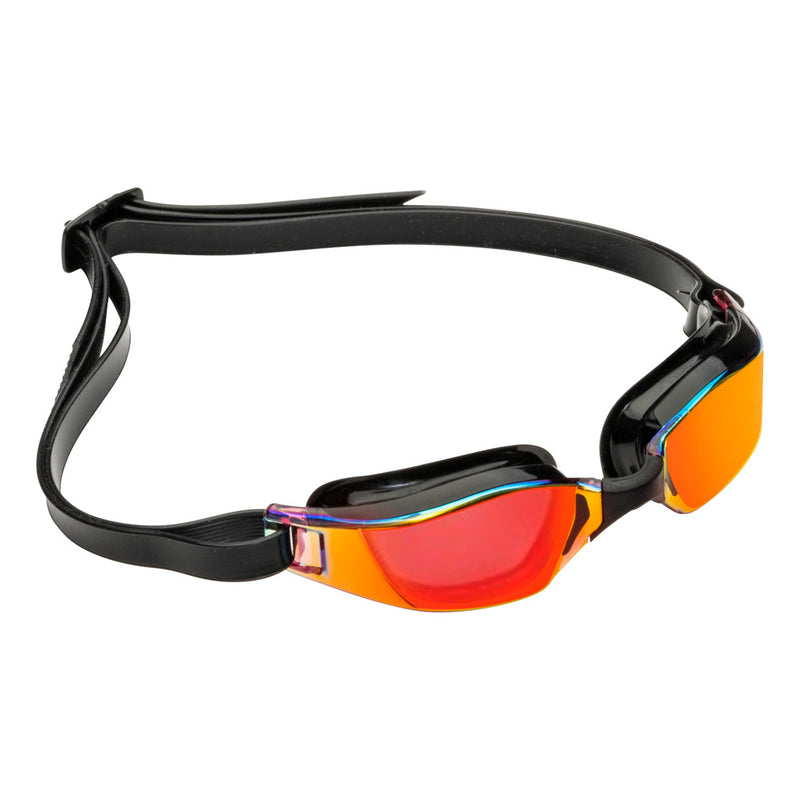 Xceed – Schwimmbrille – Erwachsene – Rote verspiegelte Titanlinse – Schwarz