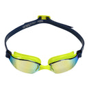 Xceed – Schwimmbrille – Erwachsene – Gelbe verspiegelte Titanlinse – Gelb/Blau