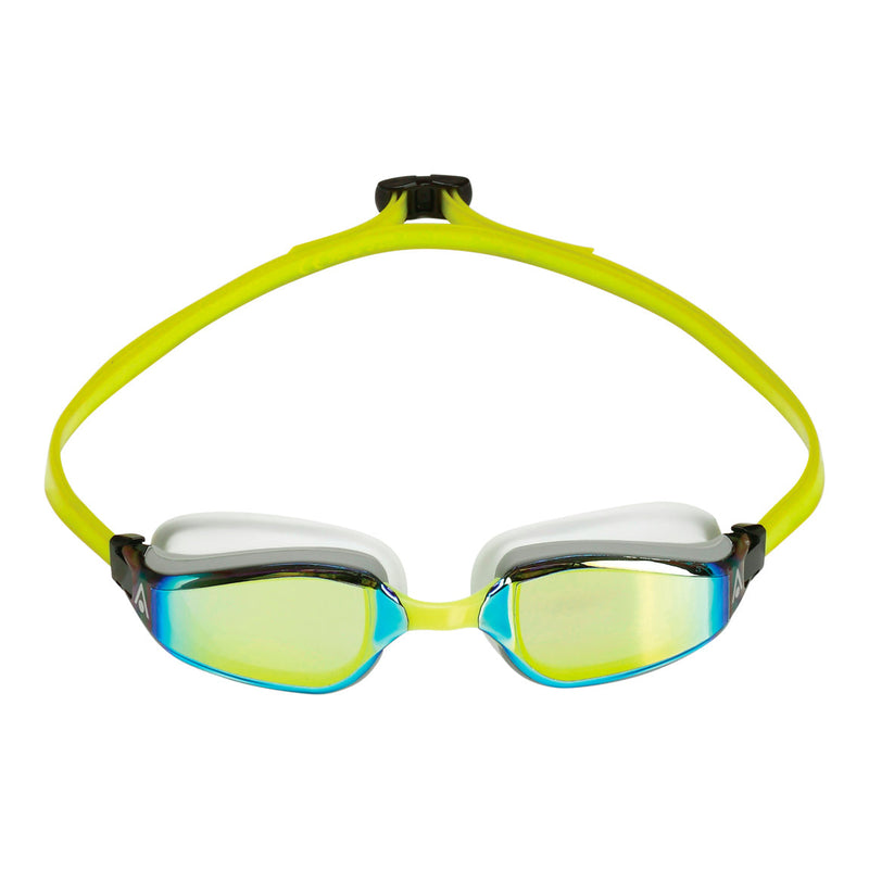Fastlane – Schwimmbrille – Erwachsene – Gelbe verspiegelte Titanlinse – Weiß/Gelb