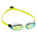 Fastlane – Schwimmbrille – Erwachsene – Gelbe verspiegelte Titanlinse – Weiß/Gelb