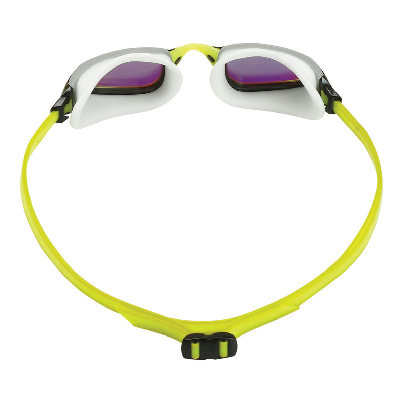 Fastlane – Schwimmbrille – Erwachsene – Gelbe verspiegelte Titanlinse – Weiß/Gelb