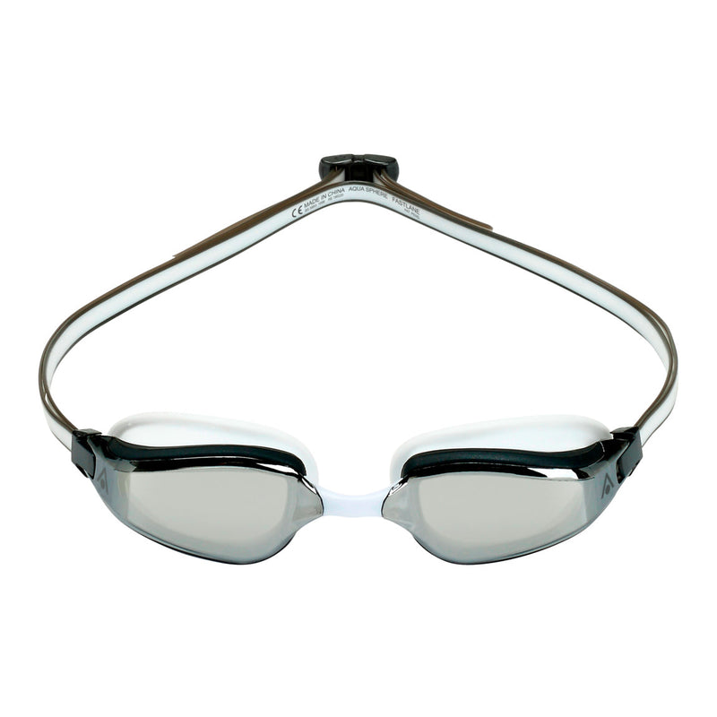 Fastlane – Schwimmbrille – Erwachsene – Silberne verspiegelte Titanlinse – Weiß/Grau
