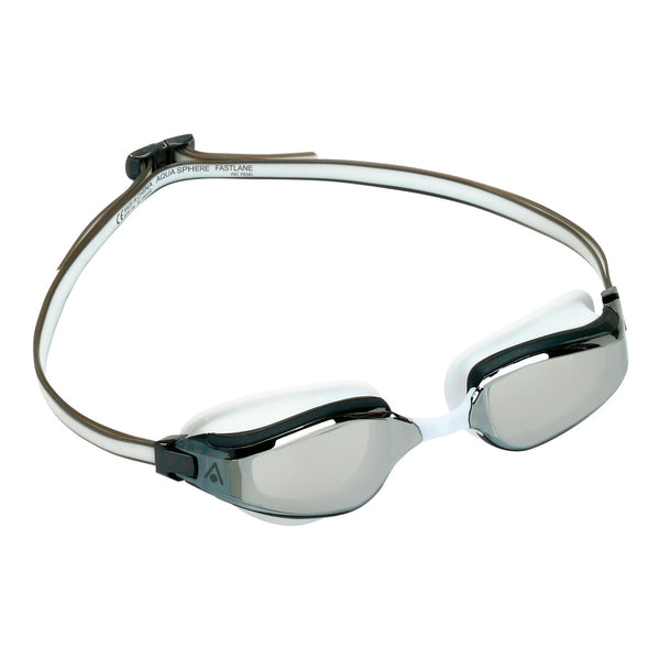 Fastlane – Schwimmbrille – Erwachsene – Silberne verspiegelte Titanlinse – Weiß/Grau