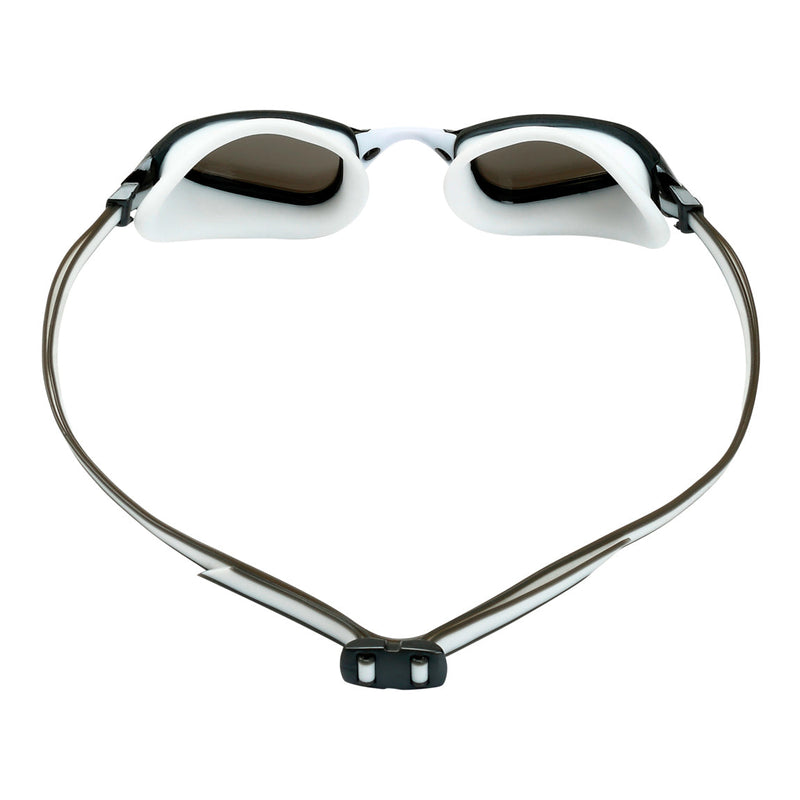 Fastlane – Schwimmbrille – Erwachsene – Silberne verspiegelte Titanlinse – Weiß/Grau