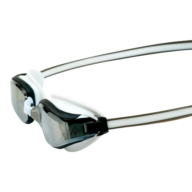 Fastlane – Schwimmbrille – Erwachsene – Silberne verspiegelte Titanlinse – Weiß/Grau