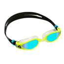 Kaiman EXO – Schwimmbrille – Erwachsene – Blaue verspiegelte Titanlinse – Gelb/Transparent