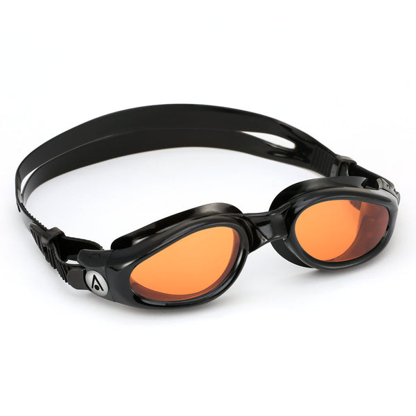 Kaiman – Schwimmbrille – Erwachsene – Bernsteinfarbene Linse – Schwarz