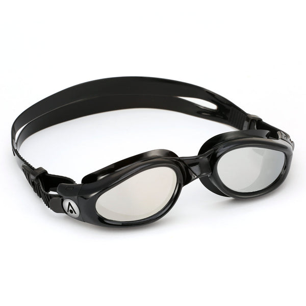 Kaiman – Schwimmbrille – Erwachsene – Silberne verspiegelte Titanlinse – Schwarz