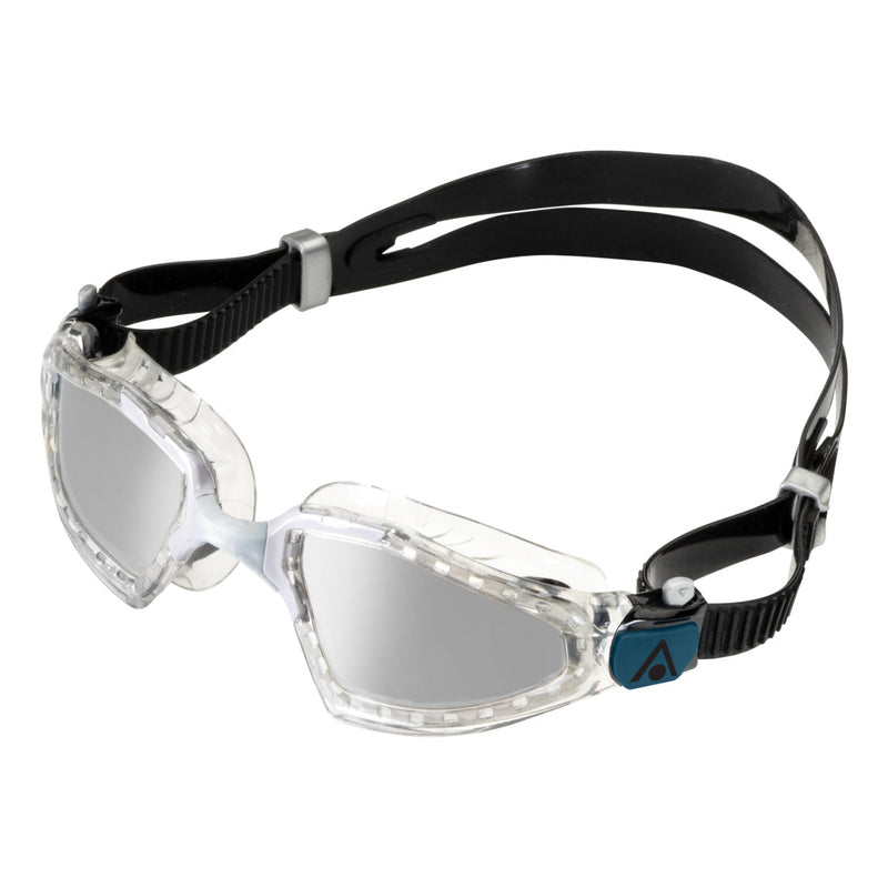 Kayenne Pro – Schwimmbrille – Erwachsene – verspiegelte silberne Titanlinse – transparent/grau