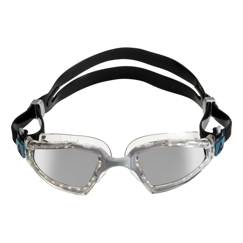 Kayenne Pro – Schwimmbrille – Erwachsene – verspiegelte silberne Titanlinse – transparent/grau
