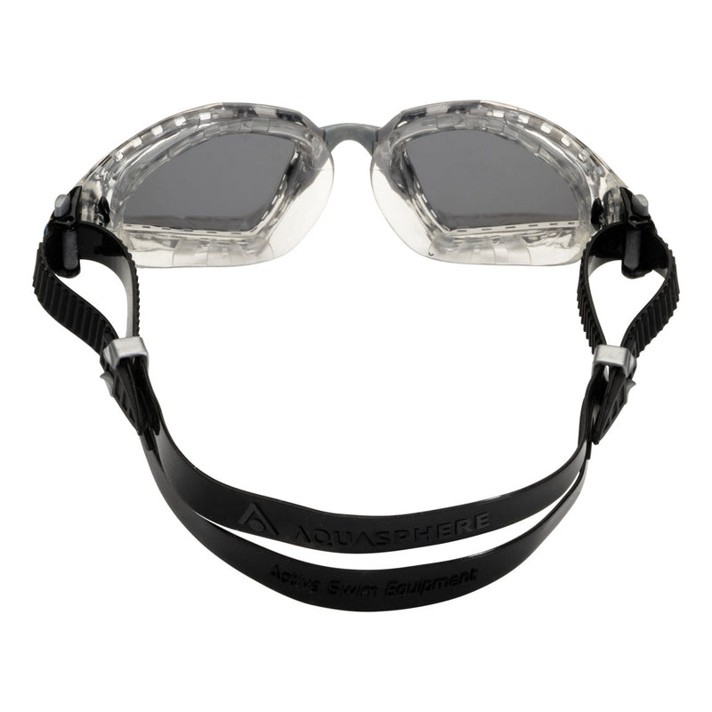 Kayenne Pro – Schwimmbrille – Erwachsene – verspiegelte silberne Titanlinse – transparent/grau