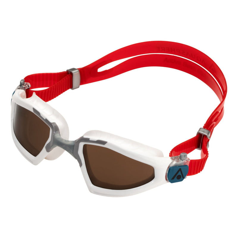 Kayenne Pro – Schwimmbrille – Erwachsene – Braune polarisierte Linse – Weiß/Grau