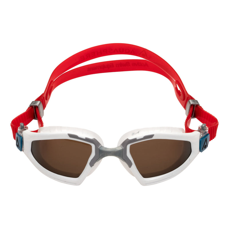 Kayenne Pro – Schwimmbrille – Erwachsene – Braune polarisierte Linse – Weiß/Grau