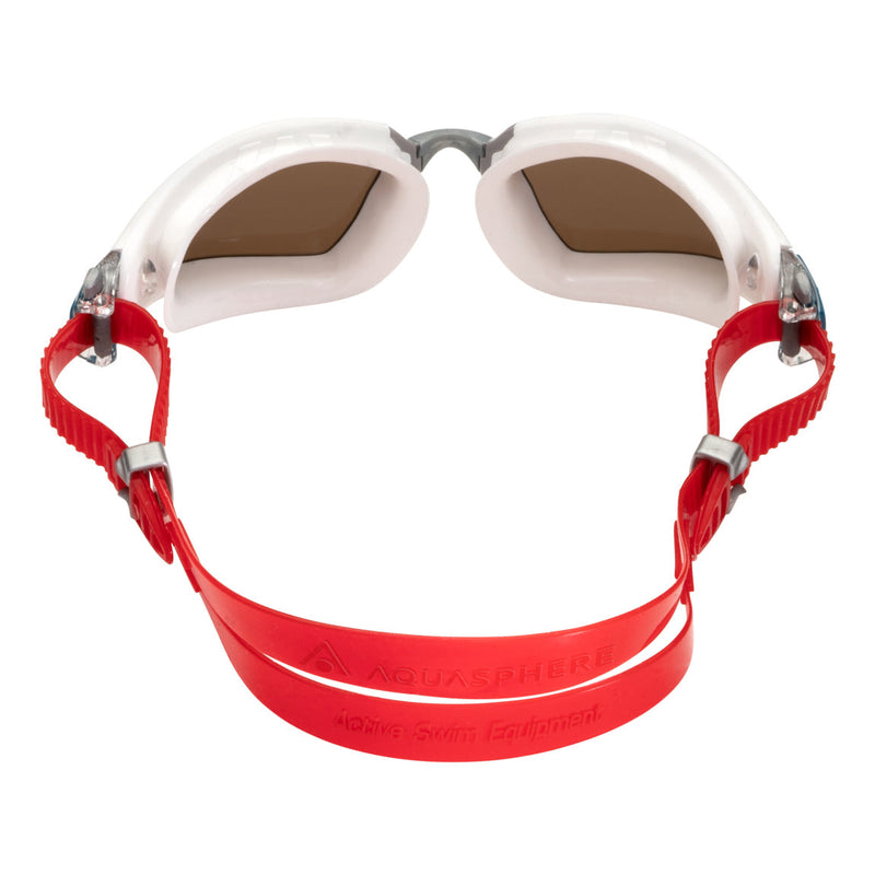 Kayenne Pro – Schwimmbrille – Erwachsene – Braune polarisierte Linse – Weiß/Grau