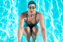 Xceed – Schwimmbrille – Erwachsene – Gelbe verspiegelte Titanlinse – Gelb/Blau