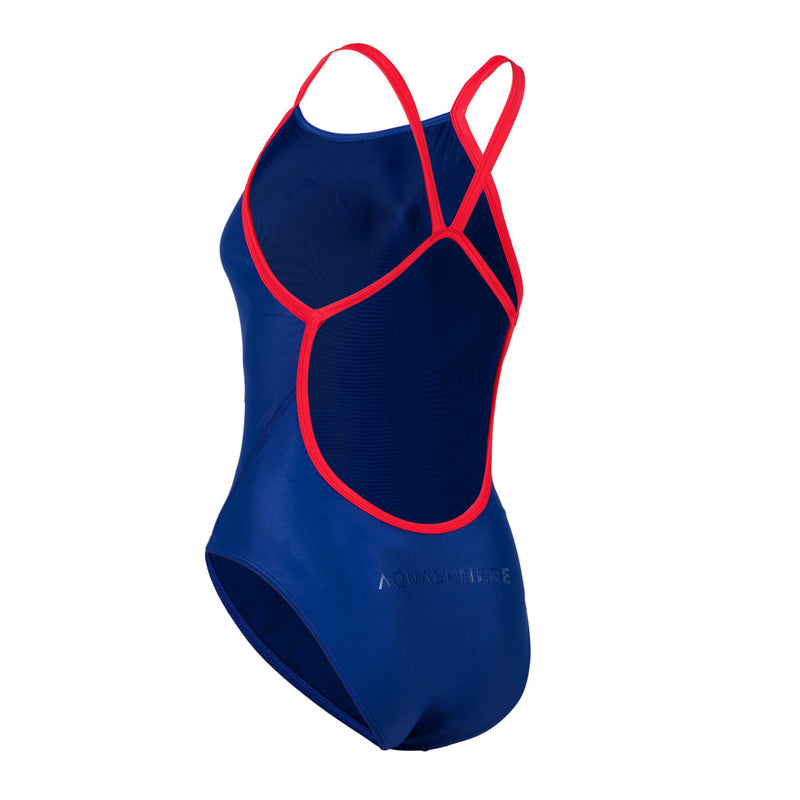 Essential Wide Back - Badpak - Dames - Blauw/Rood