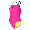 Essential Wide Back - Badeanzug - Damen - Rosa/Schwarz