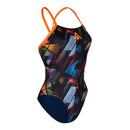 Essential Tie Back – Badeanzug – Damen – Mehrfarbig/Orange