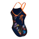 Essential Tie Back – Badeanzug – Damen – Mehrfarbig/Orange