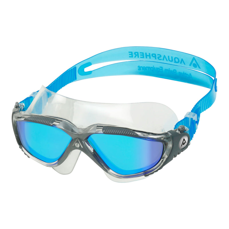 Vista - Zwembril - Volwassenen - Blue Titanium Mirrored Lens - Transparant/Grijs