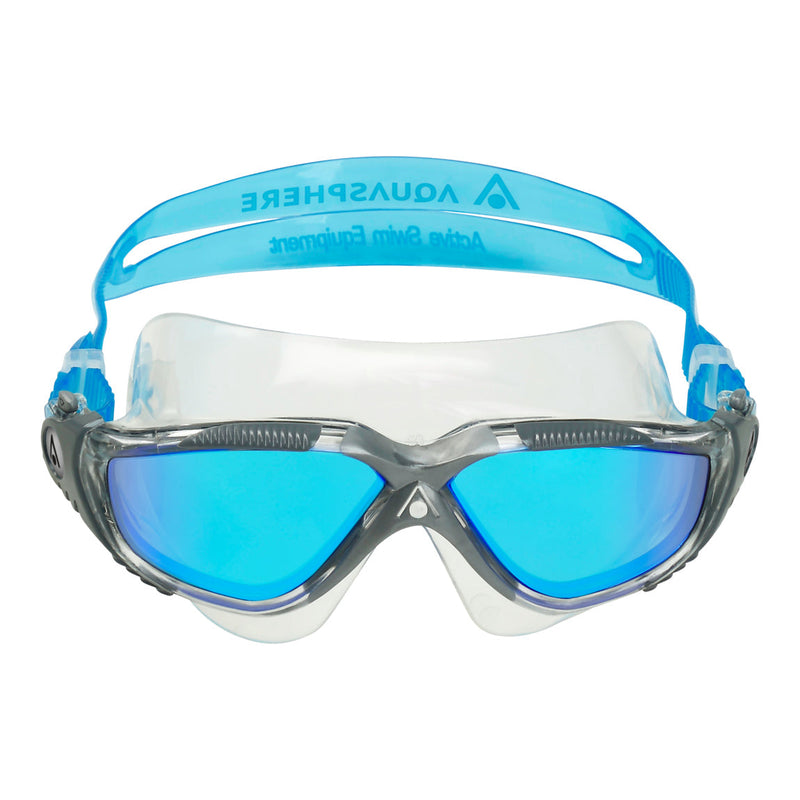 Vista - Zwembril - Volwassenen - Blue Titanium Mirrored Lens - Transparant/Grijs