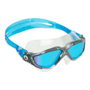 Vista – Schwimmbrille – Erwachsene – Blaue verspiegelte Titanlinse – Transparent/Grau