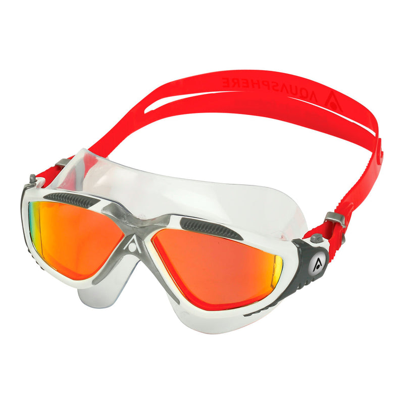 Vista - Zwembril - Volwassenen - Red Titanium Mirrored Lens - Wit/Rood