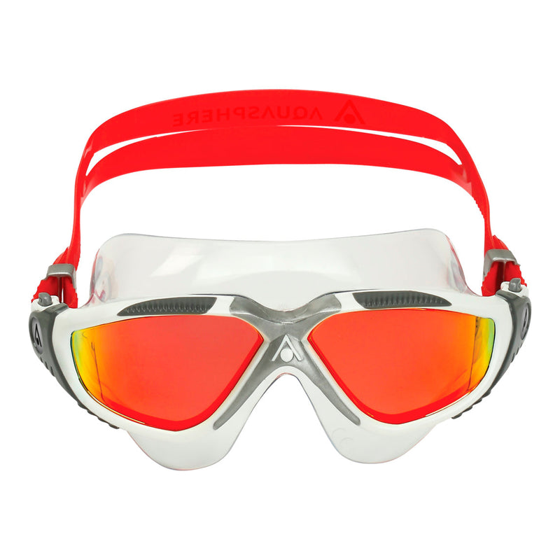 Vista - Zwembril - Volwassenen - Red Titanium Mirrored Lens - Wit/Rood