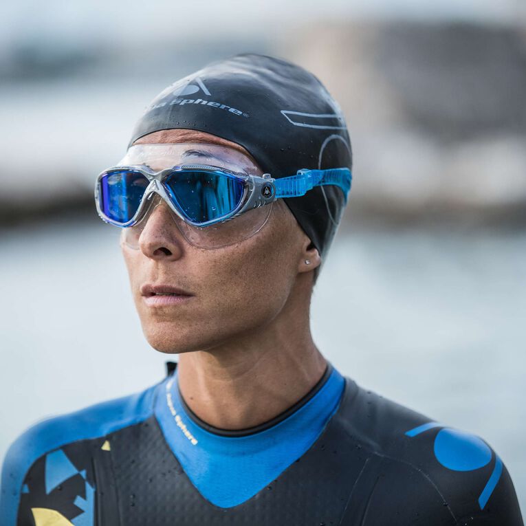Vista - Zwembril - Volwassenen - Blue Titanium Mirrored Lens - Transparant/Grijs
